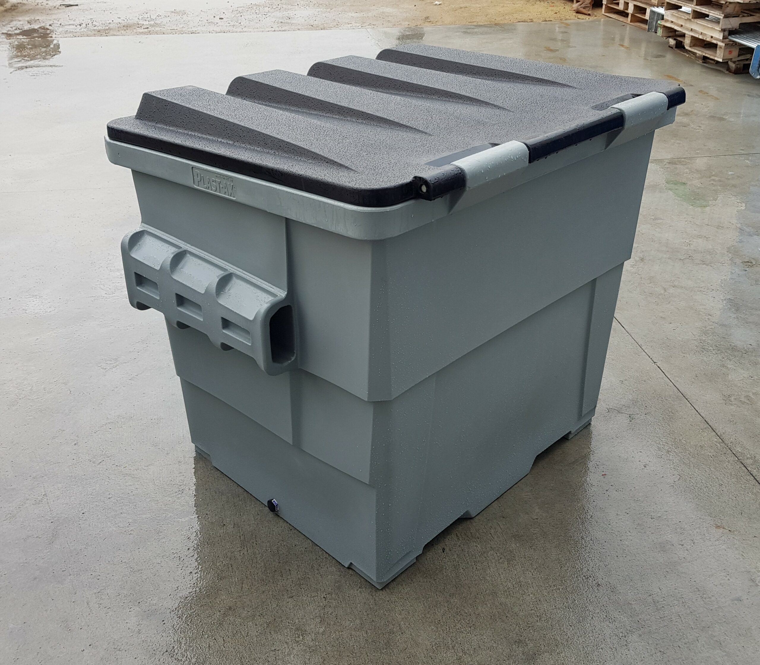 grey mini skip FEL REL waste bin