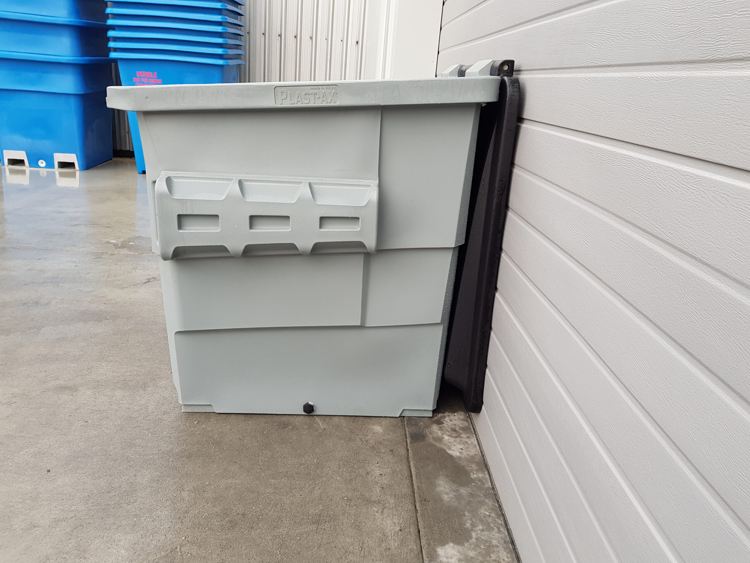 grey waste recycling collection bin